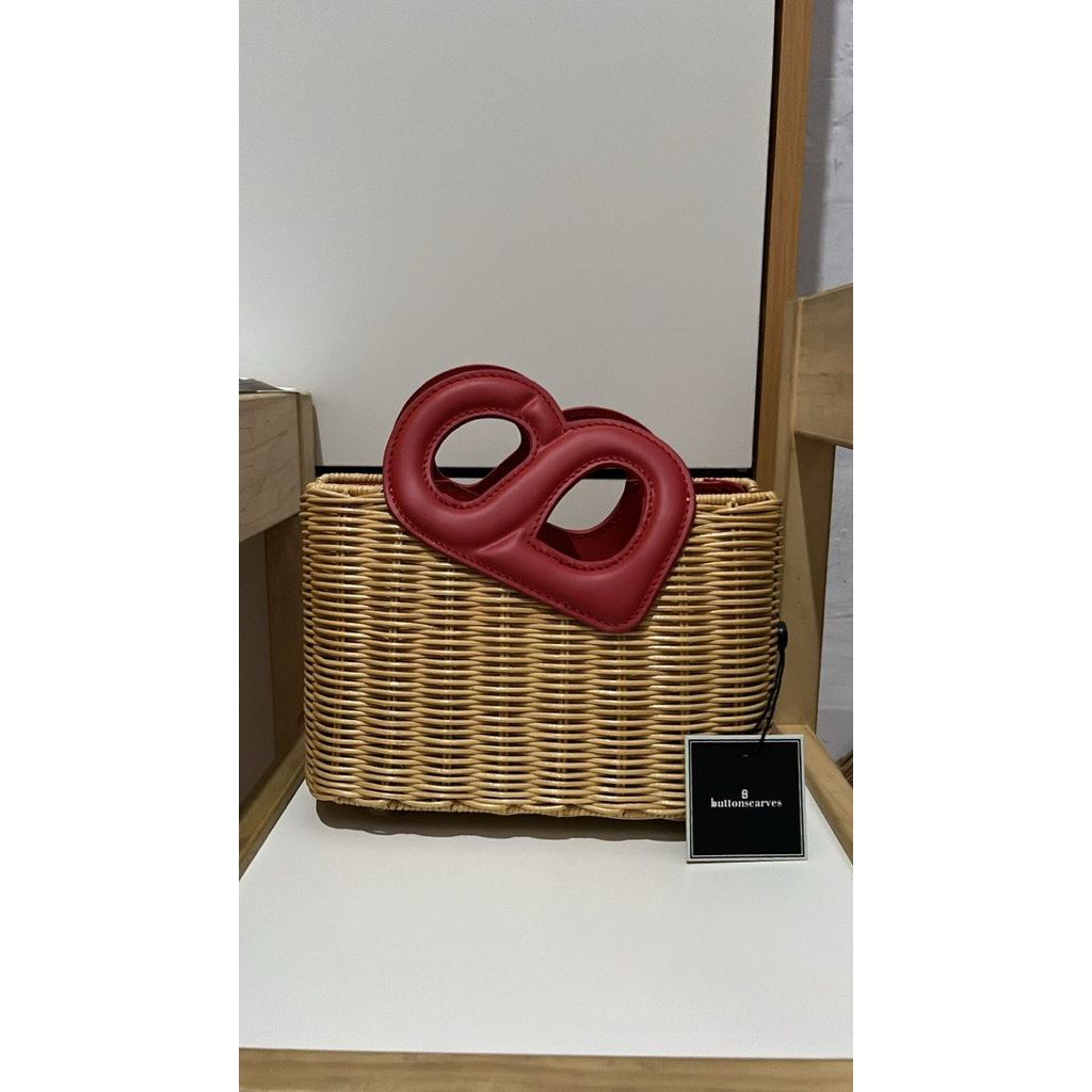 nina rattan bag - viva magenta