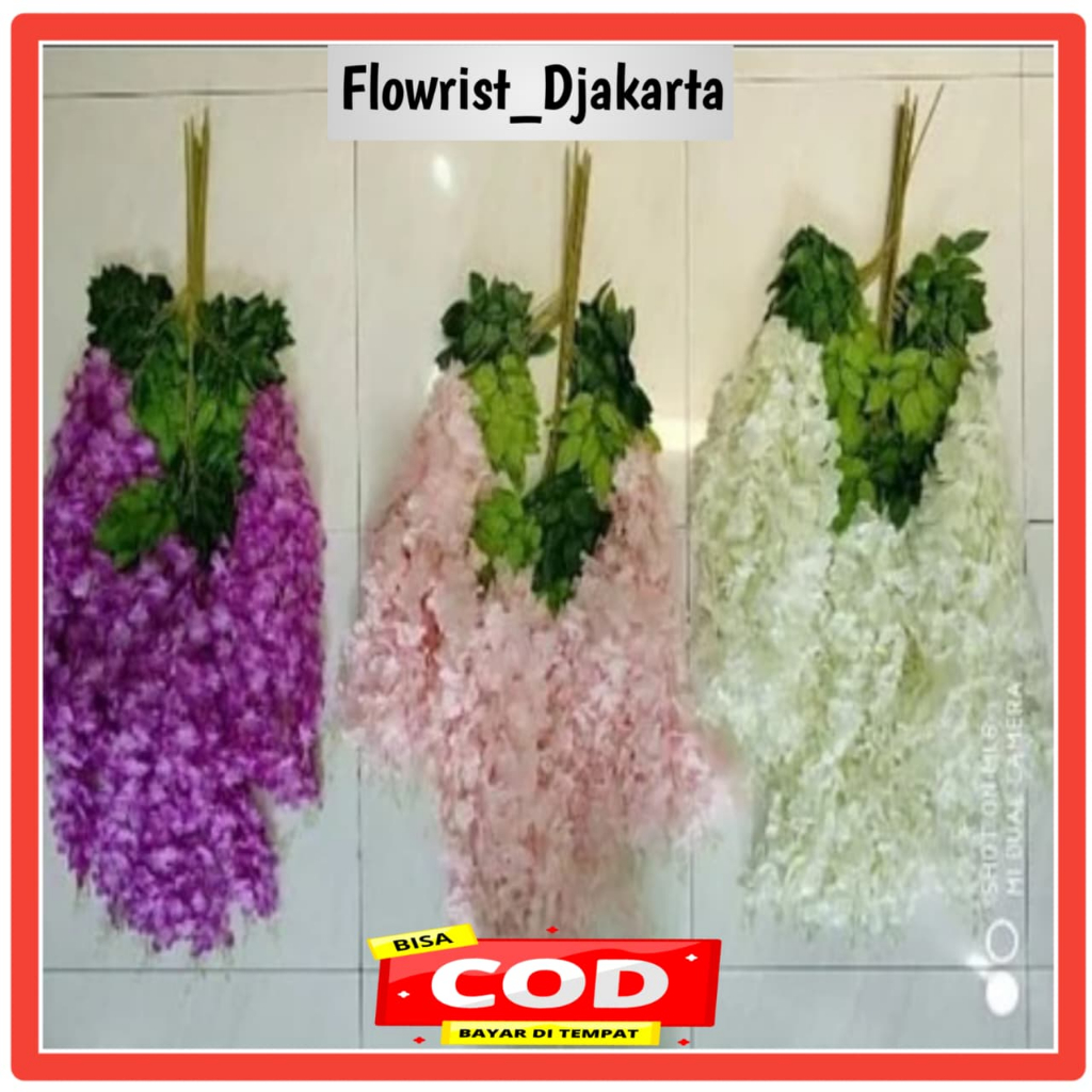 Artificial Bunga Wisteria Jumbo Gantung ( 1LUSIN ) /Wisteria Jumbo Gantung Dekorasi Artificial