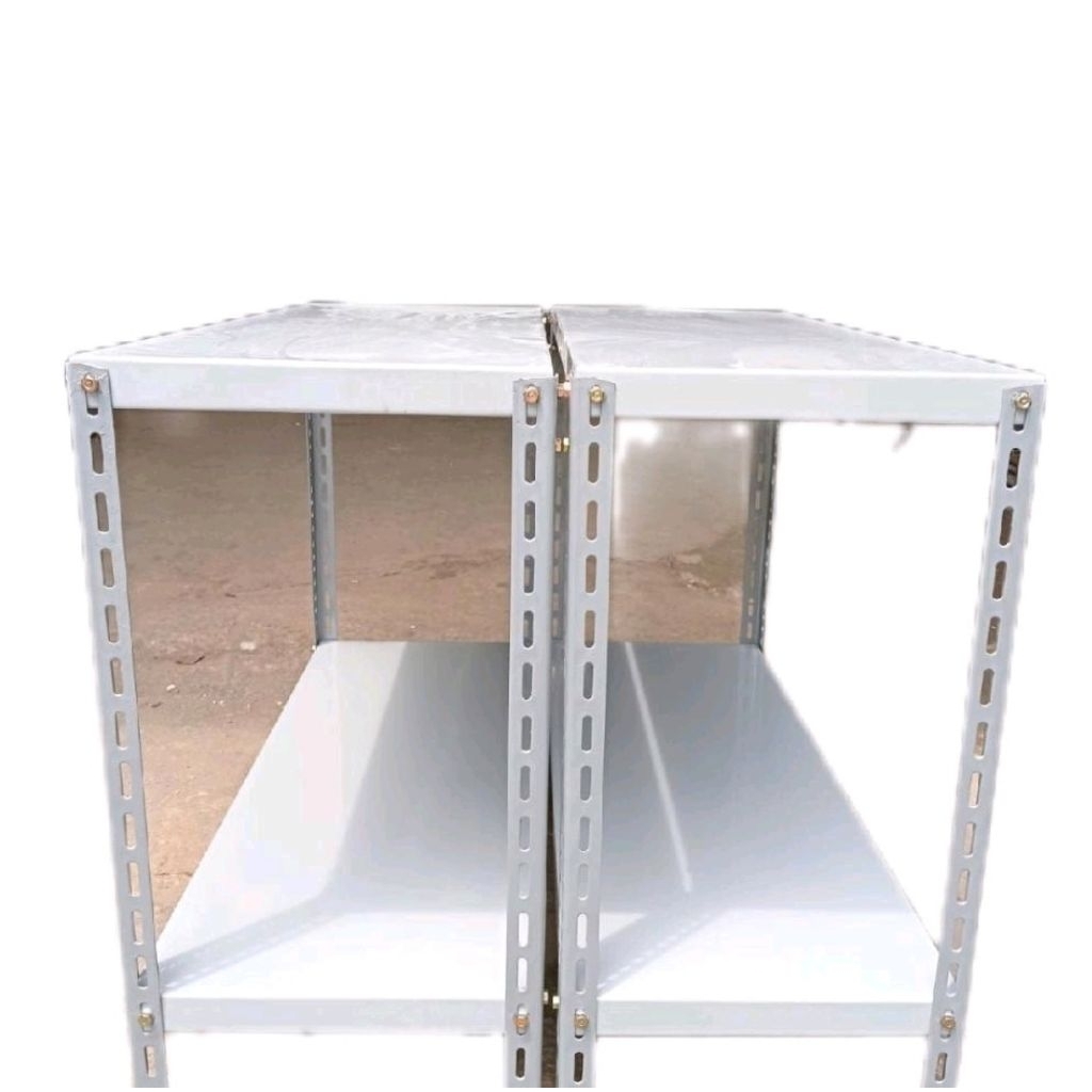 Rak Besi Siku Lubang 2 Susun Serbaguna Tinggi 70cm Lebar 40cm Panjang 100cm Tebal 2mm Dapat Menampun