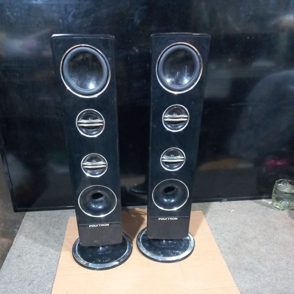 speaker tower pasif polytron sepasang 24-32 kaki kotak dan bulat