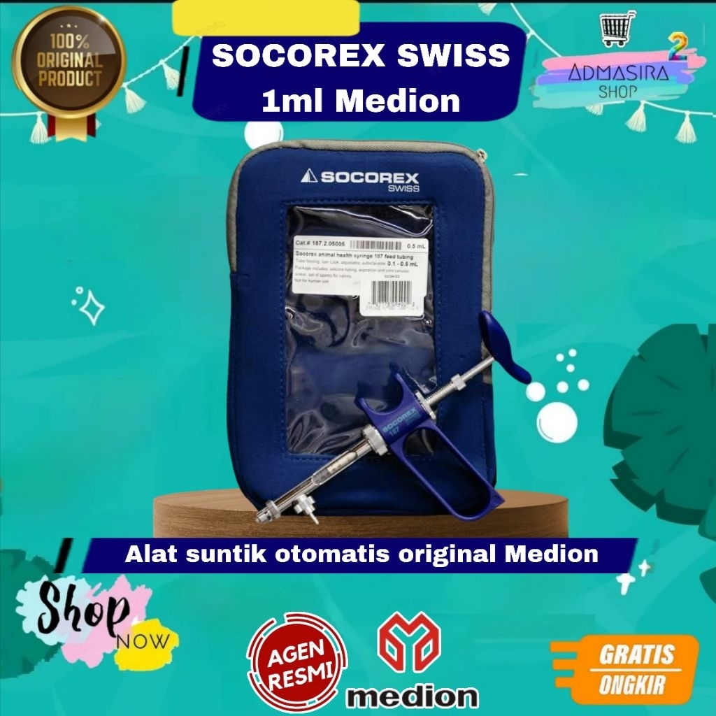 SOCOREX SWISS 1ml Original Medion Alat Suntik Otomatis 1 ml