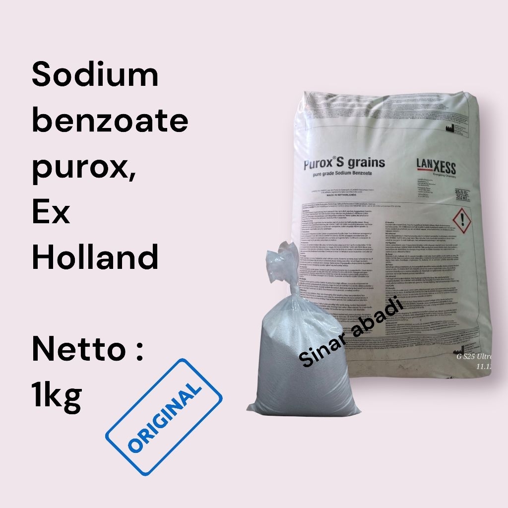 

sodium benzoate purox, Ex Holland (food grade)/pengawet makanan @1kg