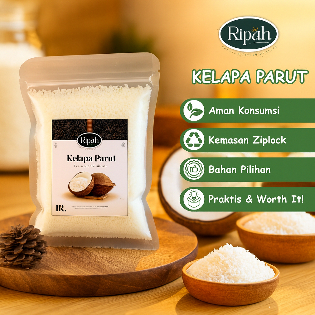 

50gr Kelapa Parut Kering Dessicated Coconut / Ripah Rempah PREMIUM QUALITY