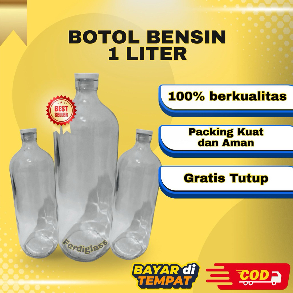 Botol Kaca 1 Liter|Botol Bensin|Botol Jamu