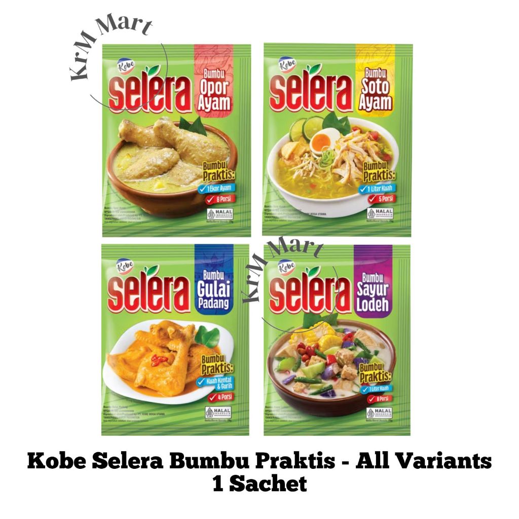 

Kobe Selera 1 bungkus sachet pc pcs All Varian bumbu opor ayam gulai daging soto sayur lodeh bumbu praktis instan
