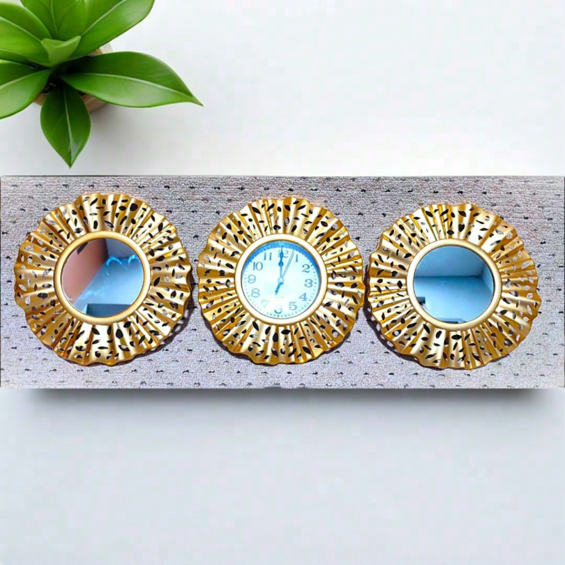 Kaligrafi Hiasan Dinding Aesthetic & Jam Kaca Cermin Lafadz Allah Muhammad Pajangan Dekorasi Dinding