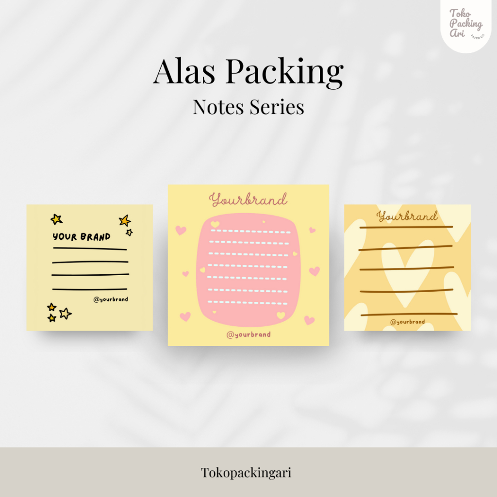 

Alas Packing | Notes Series | Paper Aksesoris | Kertas Dudukan | Cute Paper | Alas Packaging