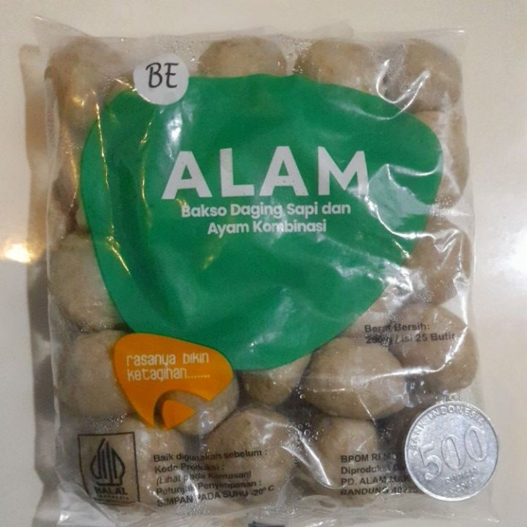 Bakso alam BE bakso halal termurah kombinasi dari daging ayam dan sapi pilihan ( ukuran kurang lebih