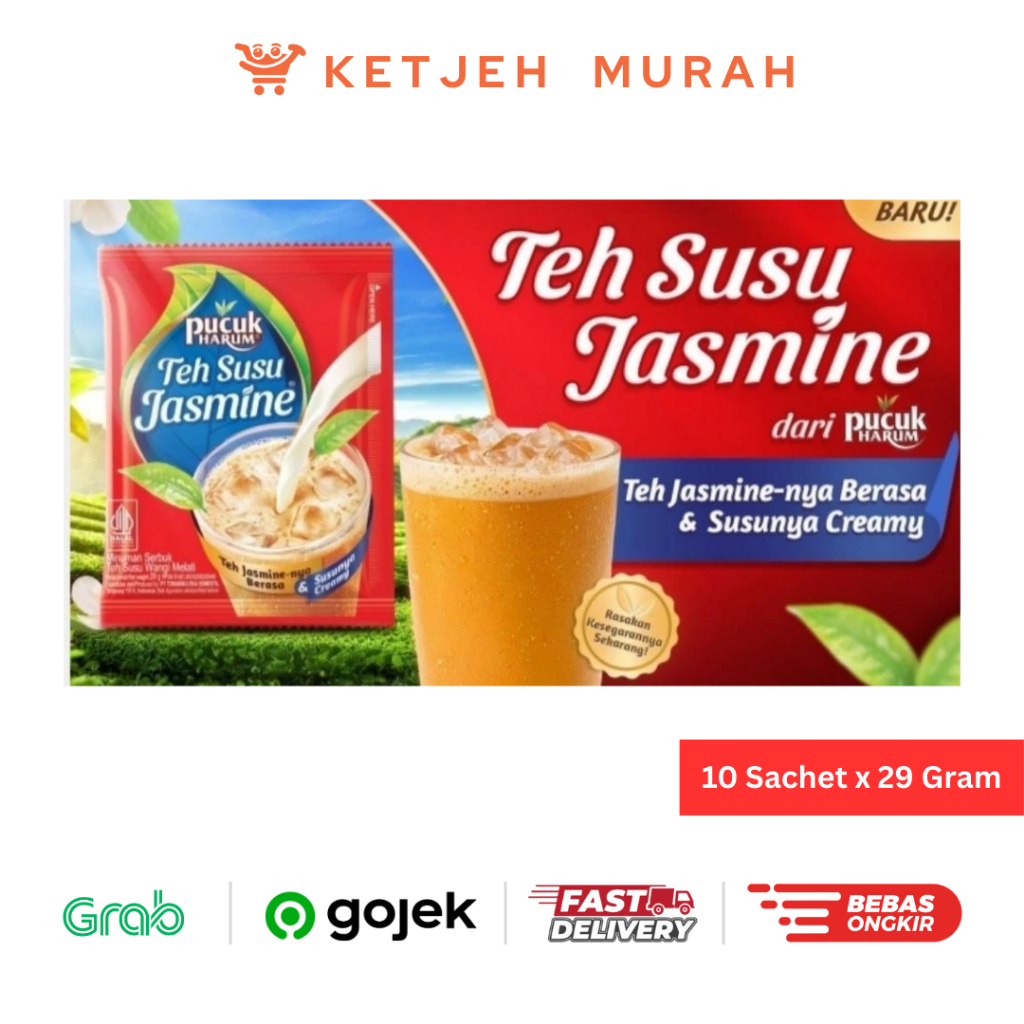 

Pucuk Harum Teh Susu Jasmine 1 Renteng isi 10 Sachet x 29 Gram