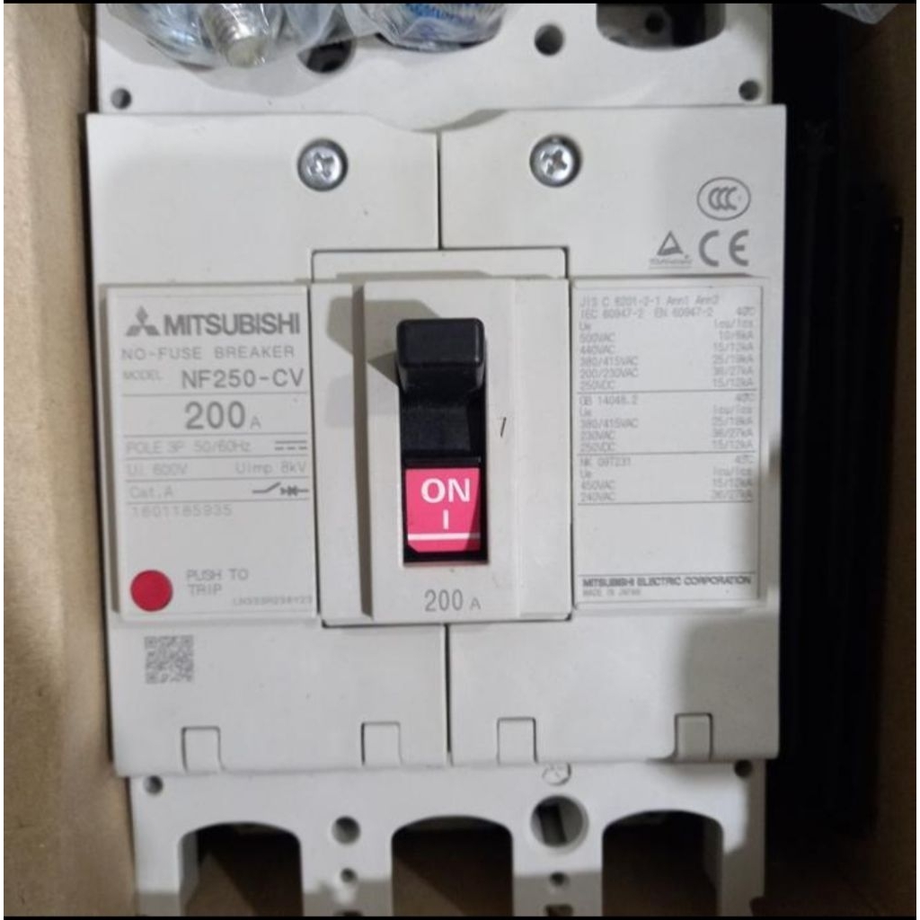 MCCB/NFB MITSUBISHI NF250-CV 3P 200A/BREAKER MITSUBISHI 3P 200A NF250-CV ORIGINAL