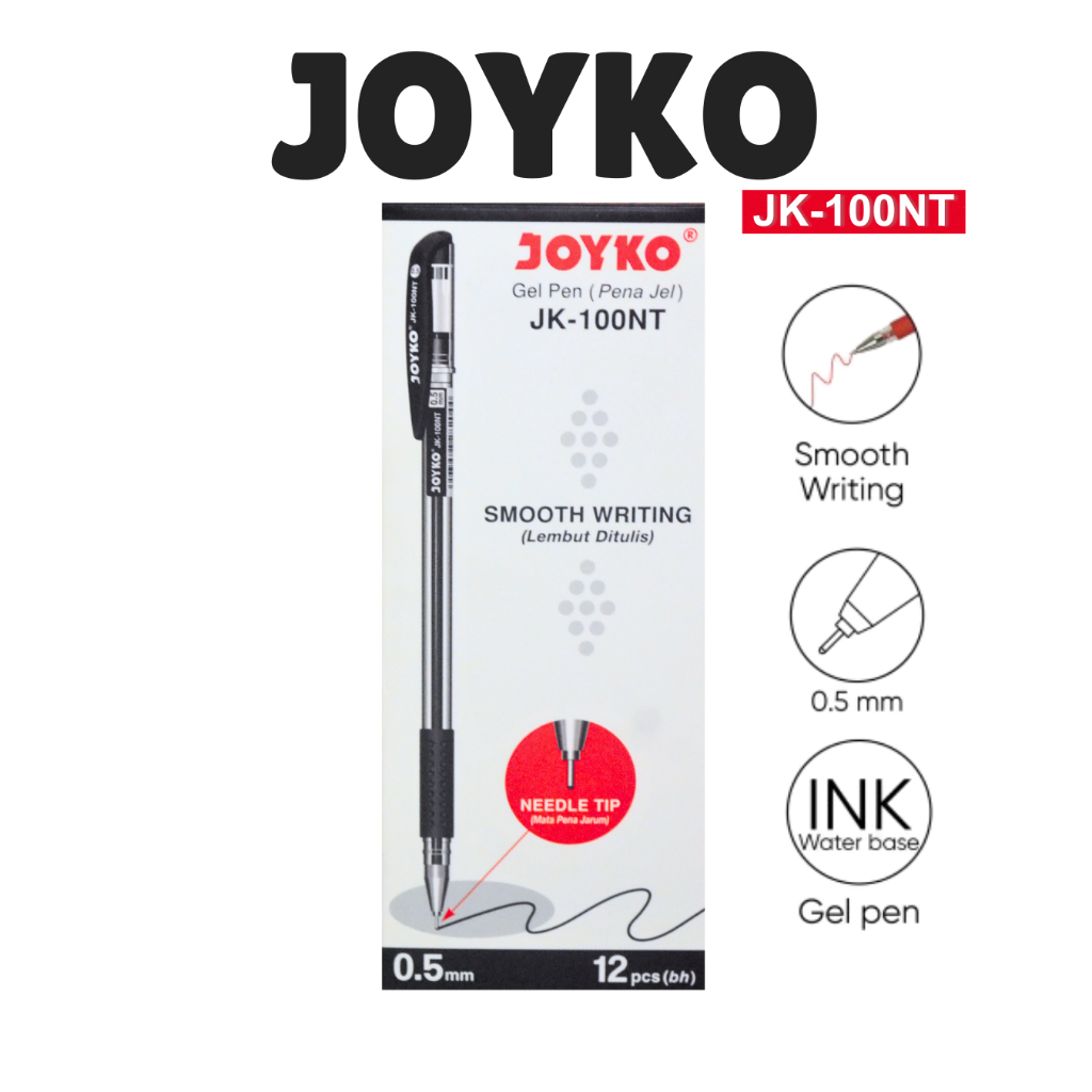 

Joyko JK-100NT Gel Pen 0.5mm (PER PACK) ISI 12pcs