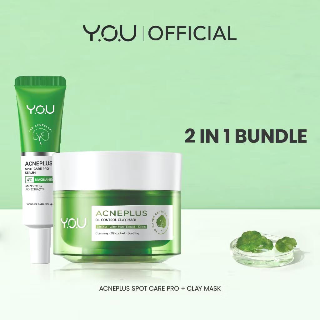 Acneplus Spotcare Pro & Acneplus Clay Mask Bundle Anti Jerawat Kulit Berminyak Bebas Jerawat obat To