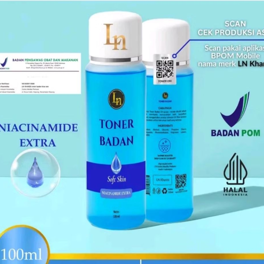 Toner Badan ORI LN Dosting Super Premium 100ml Pembersih Daki & Niacinamide Extra BPOM & Halal
