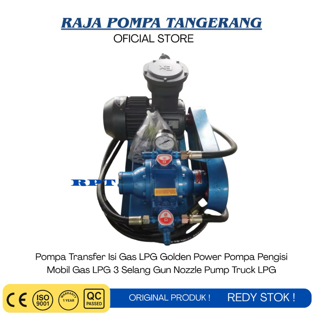 Pompa Transfer Isi Gas LPG Golden Power Pompa Pengisi Mobil Gas LPG 3 Selang Gun Nozzle Pump Truck L