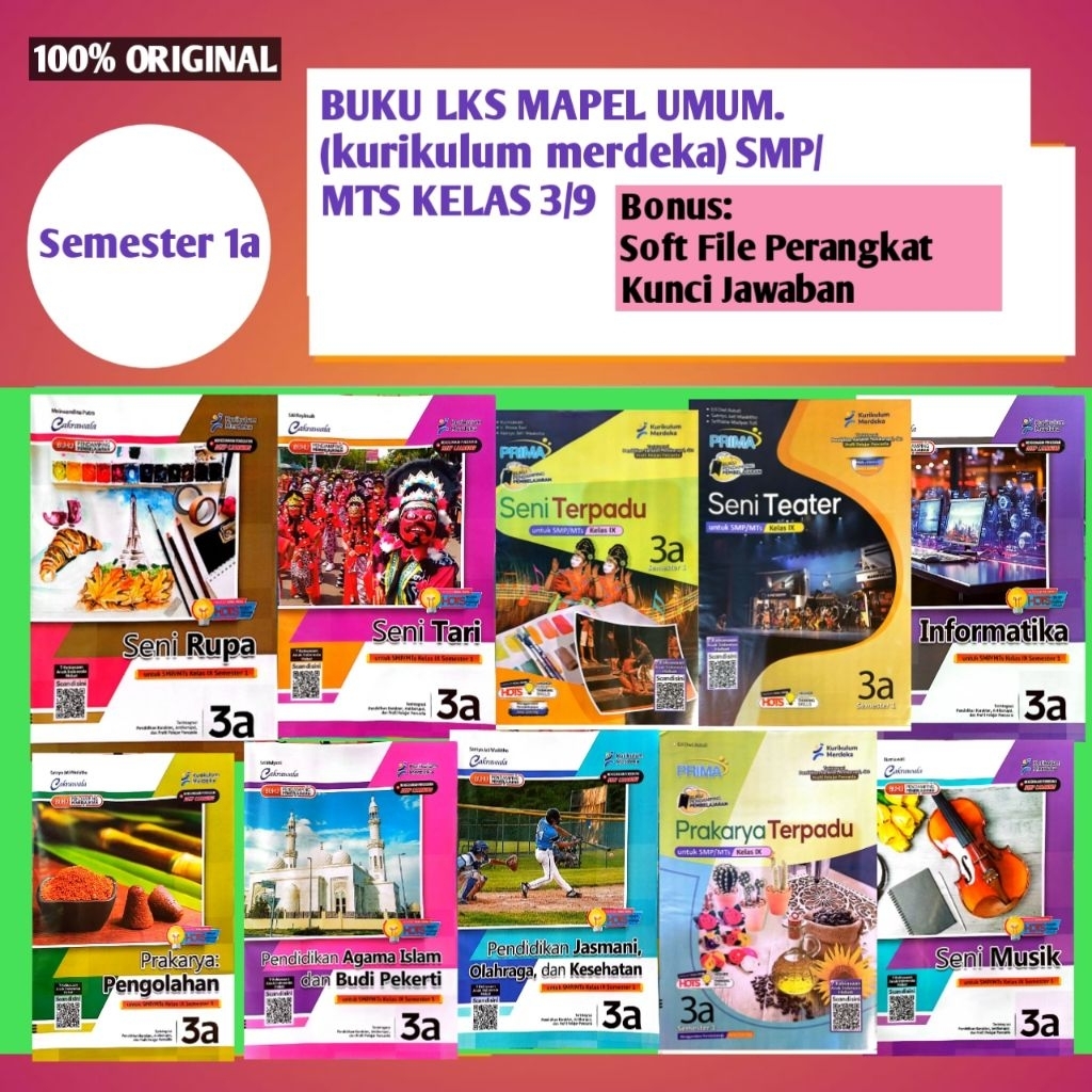 BUKU LKS SEMUA MATA PELAJARAN KELAS  3/9  (SMP/MTS) CAKRAWALA (KURIKULUM MERDEKA) SMESTER 1a
