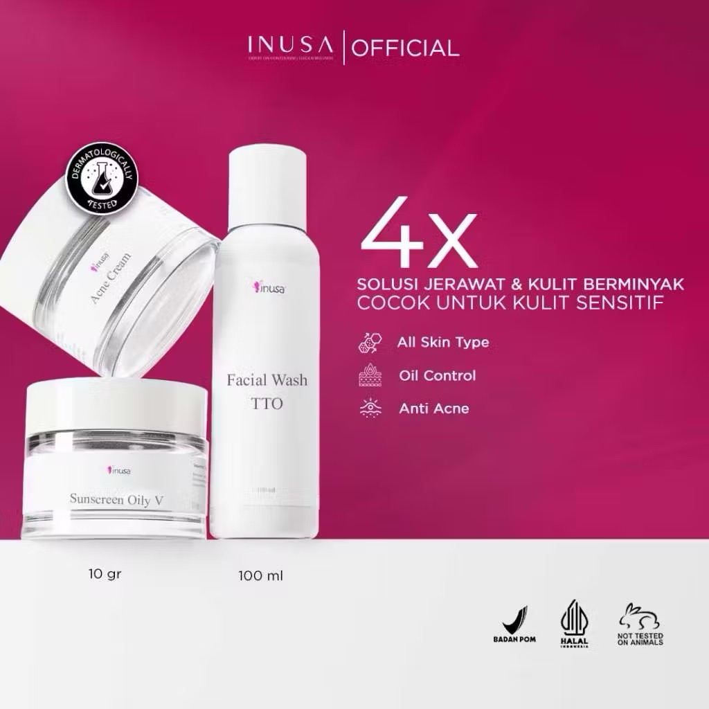 PAKET BASIC PREMIUM ACNE Inusa Skincare