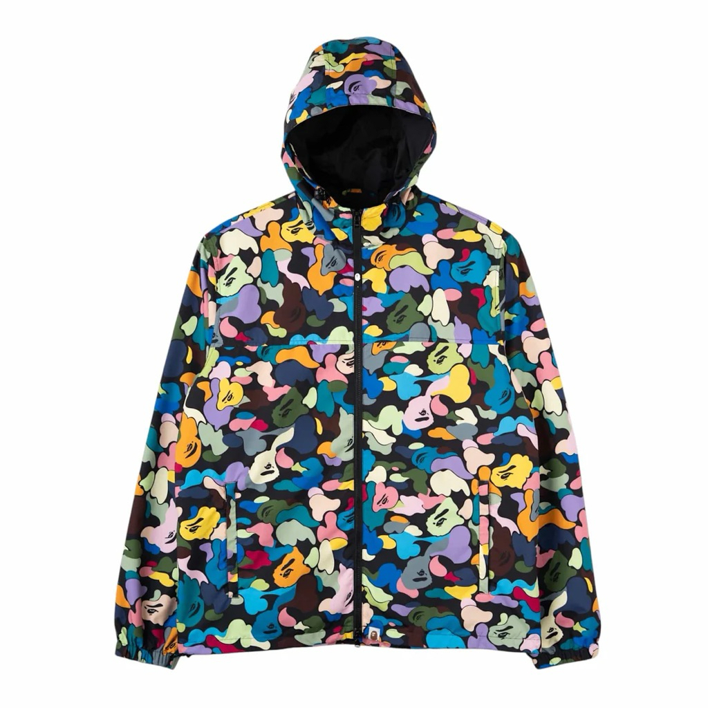 BAPE MULTICOLOR CAMO WINDBREAKER WATERPRROF JACKET