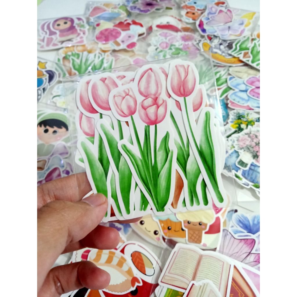 

Sticker Vinyl Matte Tulip Flower Bunga Tulip 4-7 CM Dekorasi Scrapbook Journal
