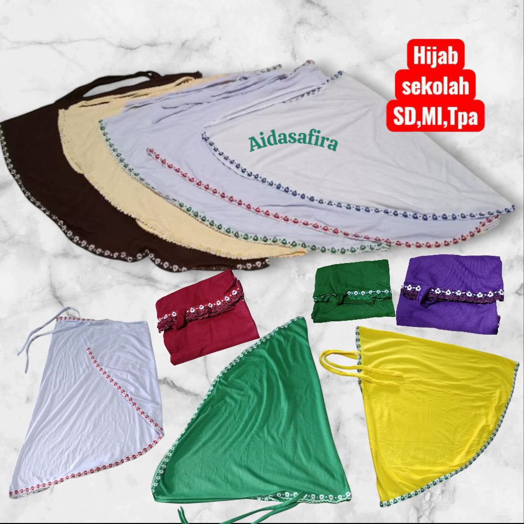 KERUDUNG SEKOLAH/HIJAB TPA/KERUDUNG SD/KERUDUNG PRAMUKA/KERUDUNG MI/KERUDUNG TK/KERUDUNG UNGU/KERUDU