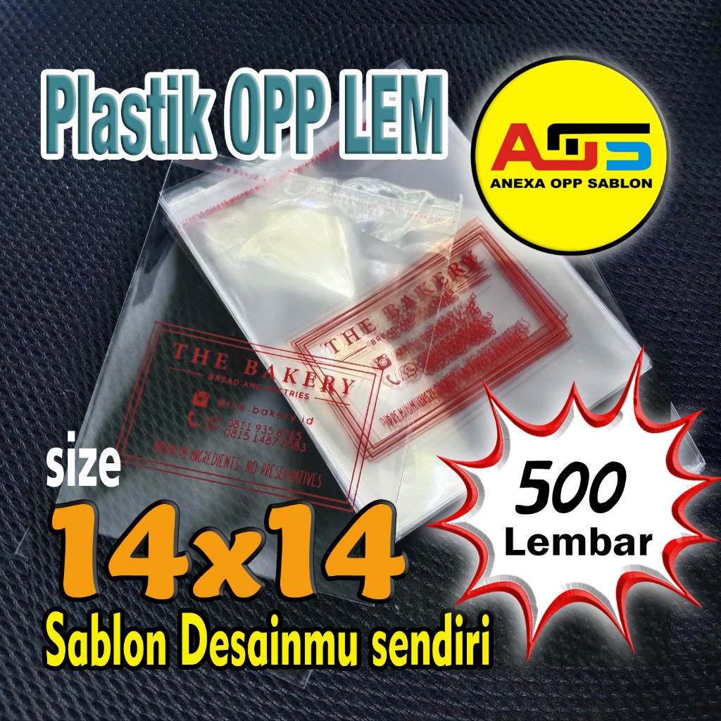 

Plastik OPP 14x14 Tebal, kemasan Roti/Bakery Sablon Custom