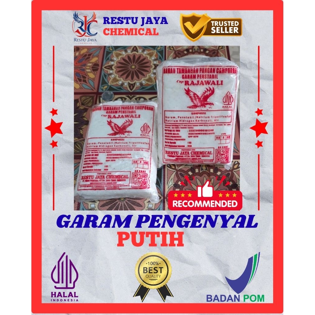 

Bahan Tambahan Pangan BLENG/Garam Pengemulsi/Garam Pengenyal/Obat Puli, Cap Rajawali, PUTIH (1 KG), Garam Pengembang dan Pengenyal Kerupuk