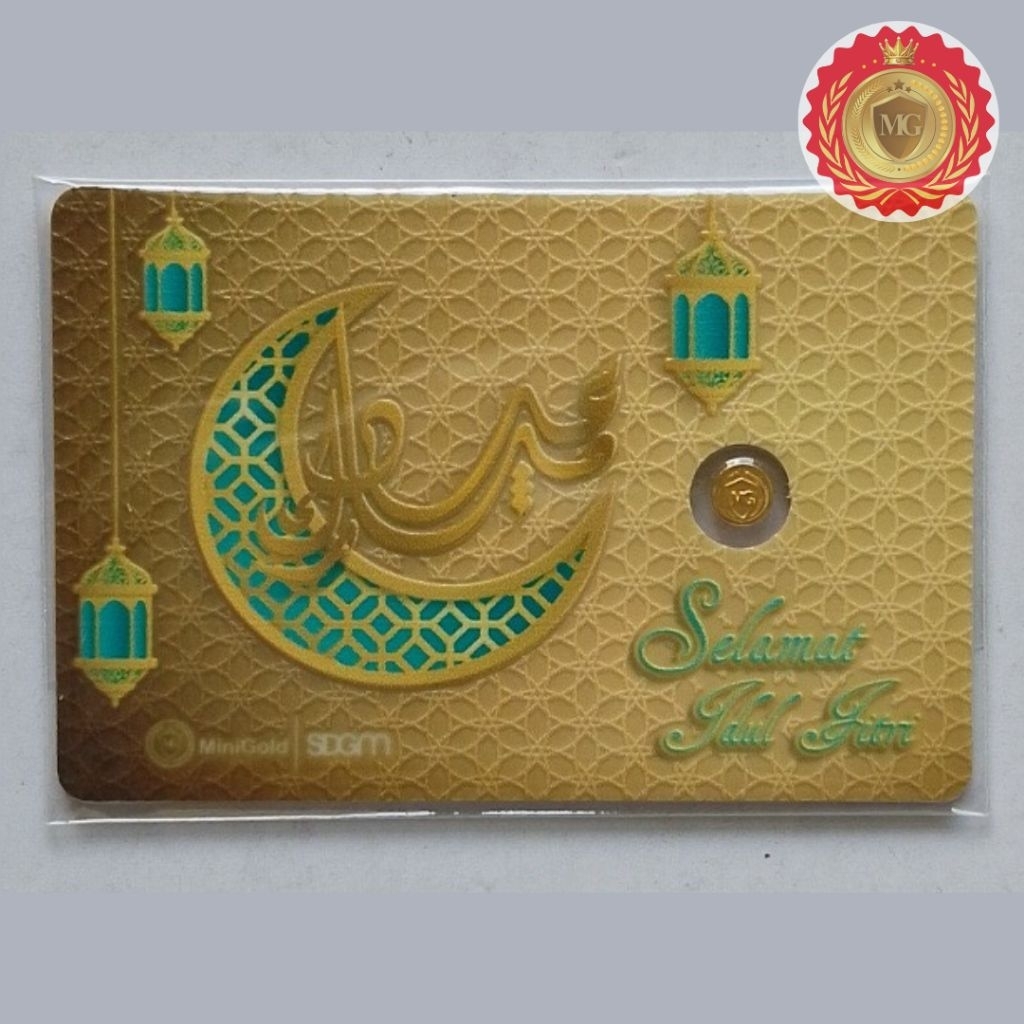 emas kecil Minigold gift series selamat idul Fitri 0,1 gram