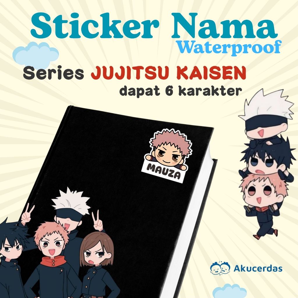 

Sticker Nama Waterproof Series Jujutsu Kaisen - Custom Nama