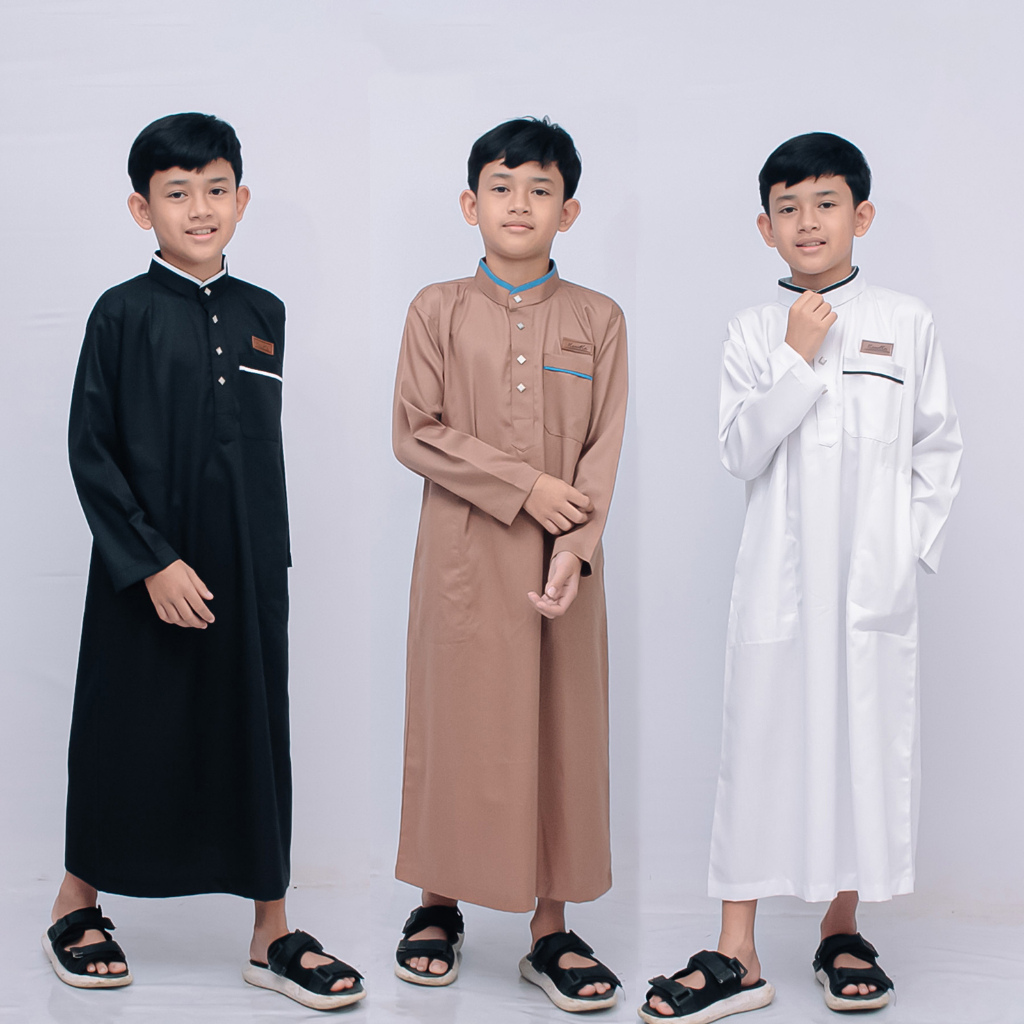 Jubah Anak Laki Laki Premium Bahan Kain katun Toyobo Usia 2 - 11 Tahun