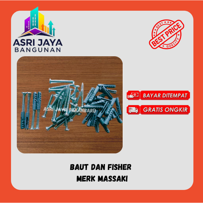 Sekrup Baut Dan Fiser Merk Massaki / Set Piser / Set Fisher M6, M8 , M10