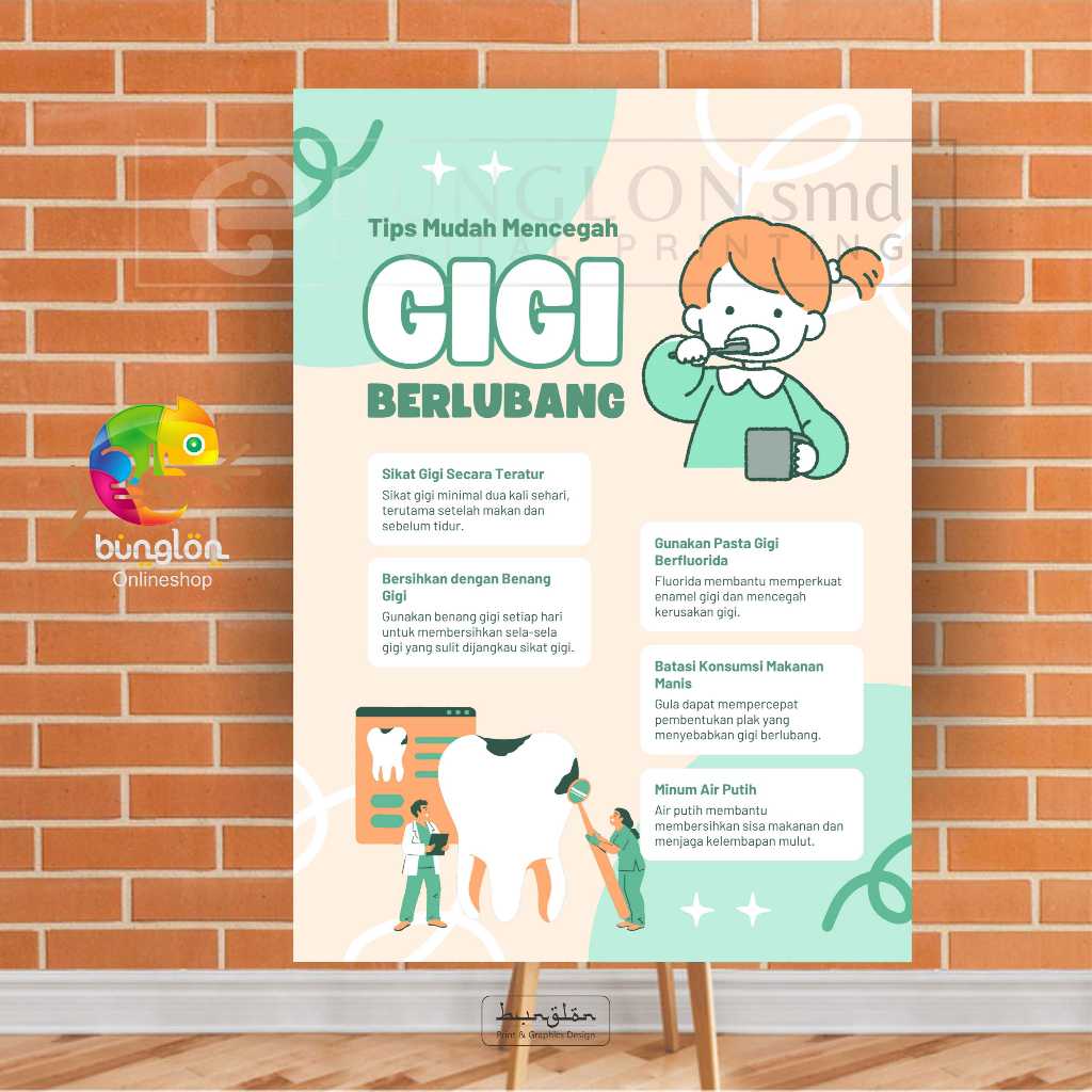 Cetak Poster Tips Mudah Mencegah Gigi Berlubang