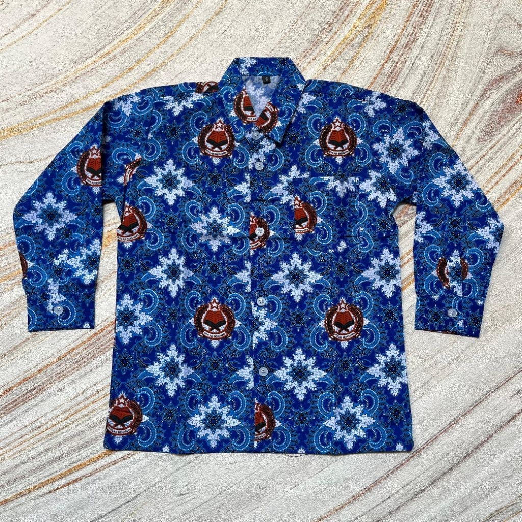 Batik Nasional SMP dan MTS Biru lugina kementerian agama ikhlas beramal