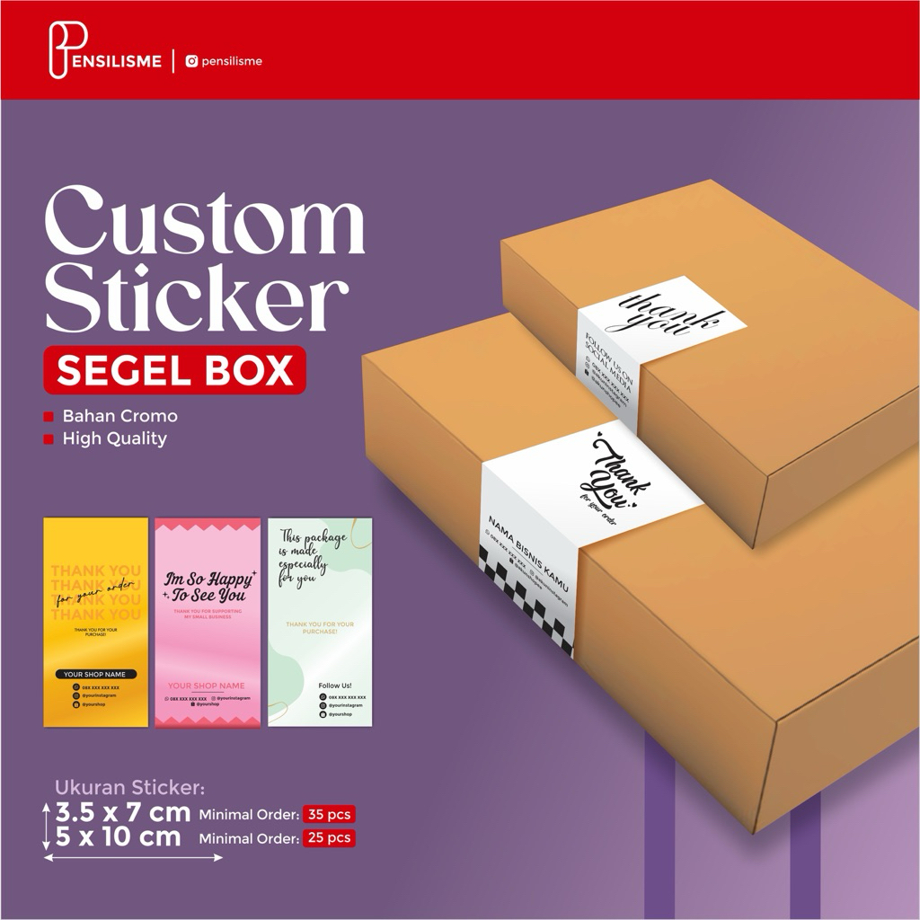 

STICKER THANK YOU SEGEL/LABEL BOX PACKAGING — CUSTOM MURAH