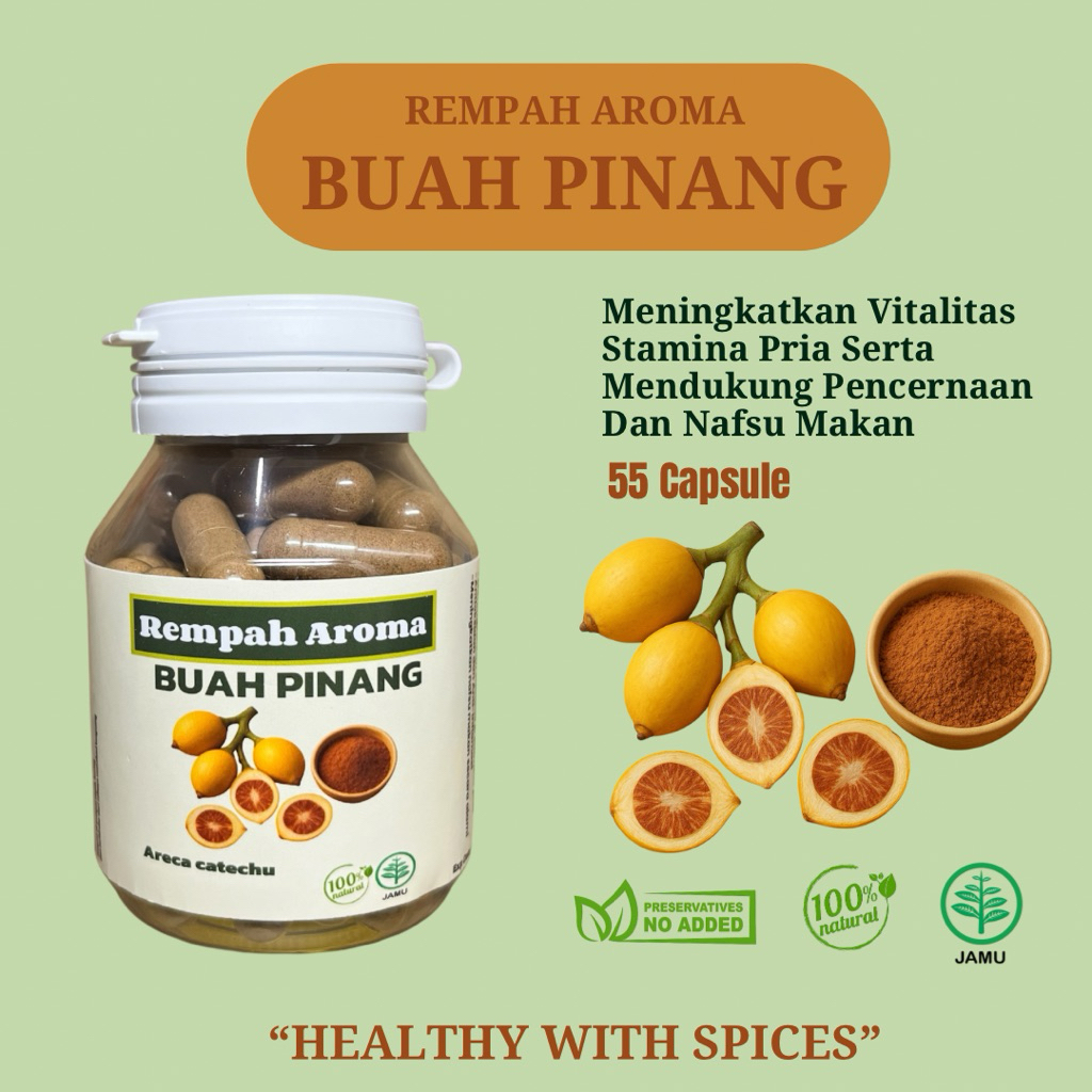 

Buah Pinang - Vitalitas Pria, Nafsu makan, Pencernaan | Herbal Jamu Kaps