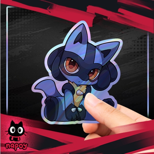 

Stiker Hologram Anime Game Pokemon Riolu
