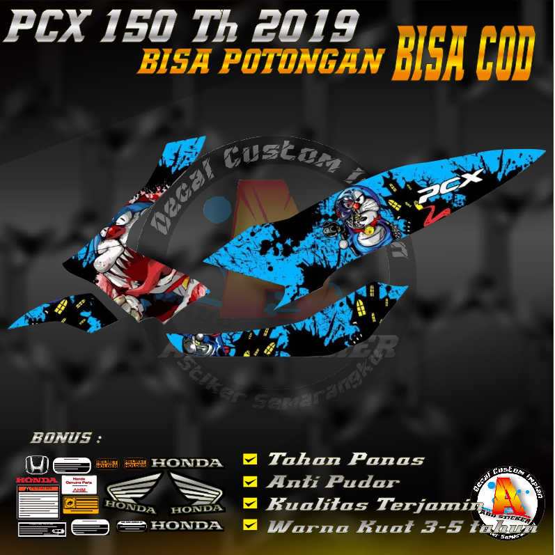 Stiker Decal Motor Honda PCX150 - Decal Stiker Variasi PCX 150 Tahun 2019 |KODE A067