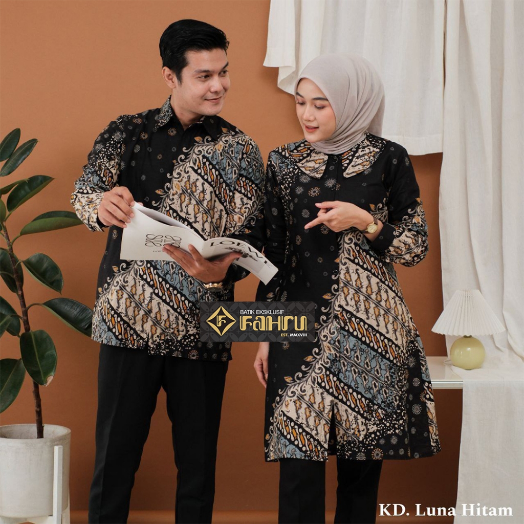 FAHRUBATIK - Motif LUNA - Batik Model Tunik KD PUFF Blus Kebaya Kutubaru Kemeja dan Hem Batik  - Bat