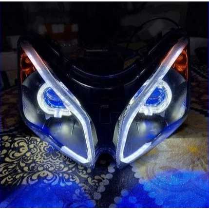 REFLEKTOR DEPAN LAMPU BILED VARIO 110 KARBU + ALIS TERANG LED