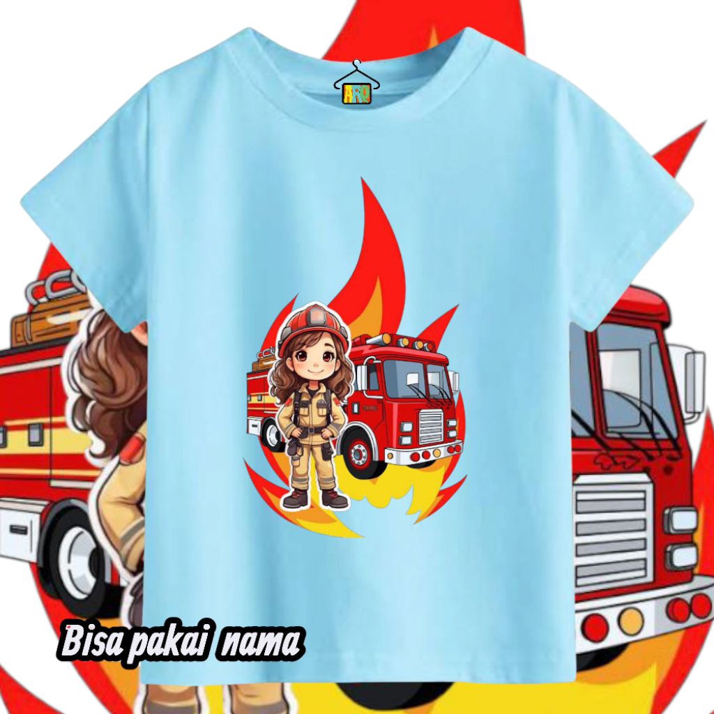 Baju Anak Perempuan Pemadam Kebakaran Super Hero Indonesia Damkar Si Jago Merah