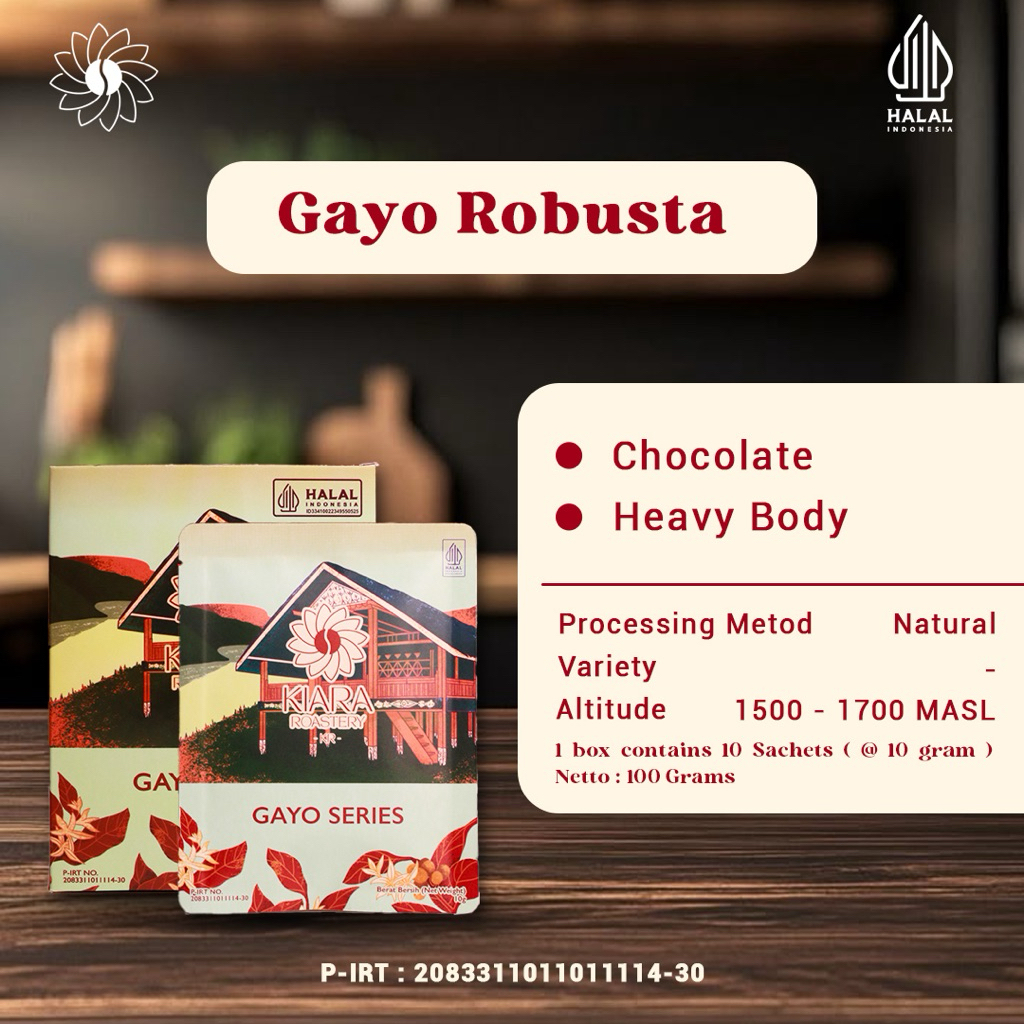 

Gayo Robusta Drip Bag | Kopi 100% Full Robusta | Specialty Grade Coffee | Bubuk Kopi Langsung Seduh | Kiara Roastery