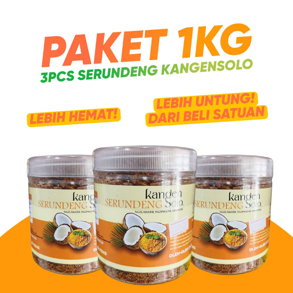 

Srundeng Pedas Premium Kangensolo Toples 3pcs Oleh Oleh Khas Solo