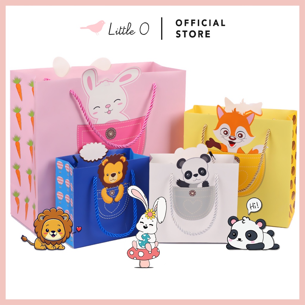 

LITTLE O Cute Animal Paper Bag Kantong Tas Kertas Tebal Paperbag Ultah Birthday GoodieBag Paperbag Goodie Bag Ulang Tahun Kantong Bingkisan