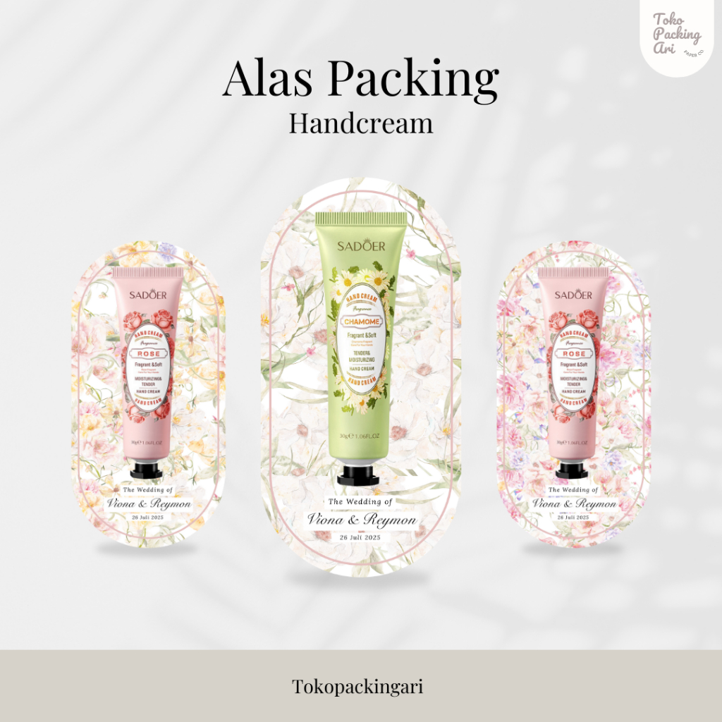 

Kemasan Souvenir Hand Cream Round | Souvenir Handcream | Alas Packing Souvenir Handcream