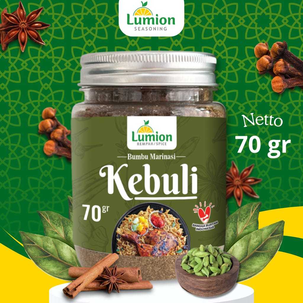

Lumion Bumbu Marinasi Kebuli 70gr – Bumbu Nasi Arab Khas Indonesia
