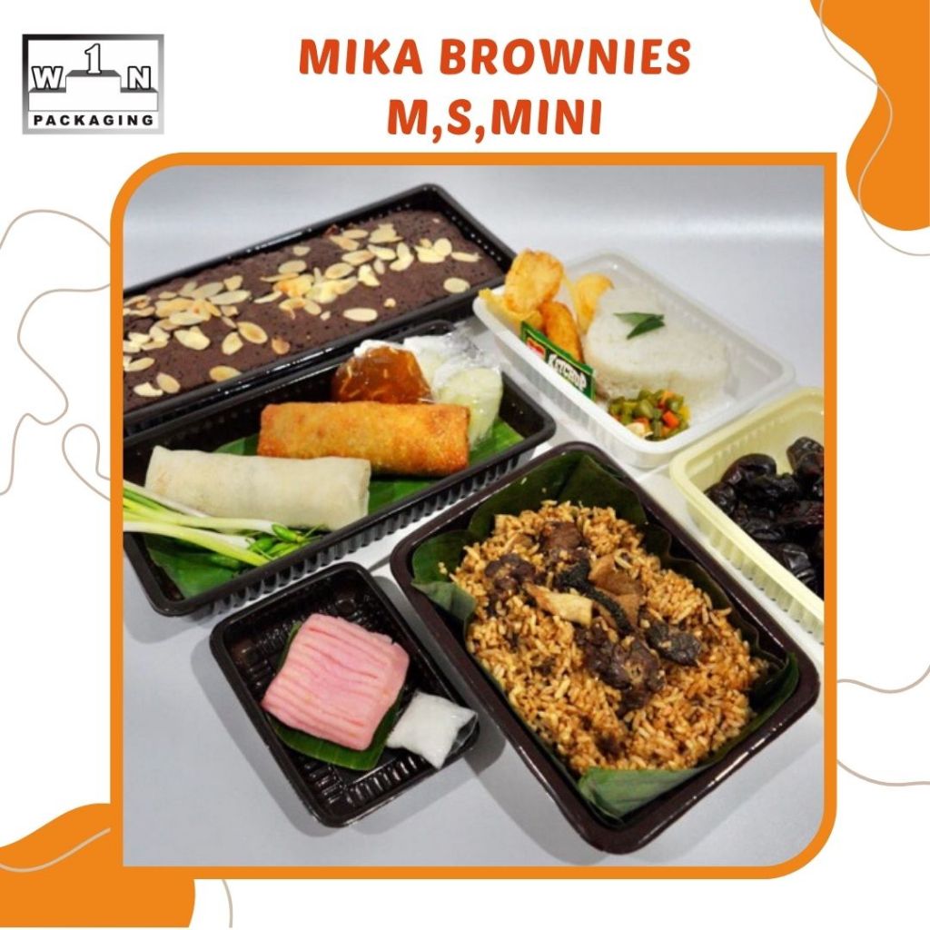 Mika Brownies Small Medium Mini | Wadah Kue Brownies, Snack Box, Roti Susu, Coklat