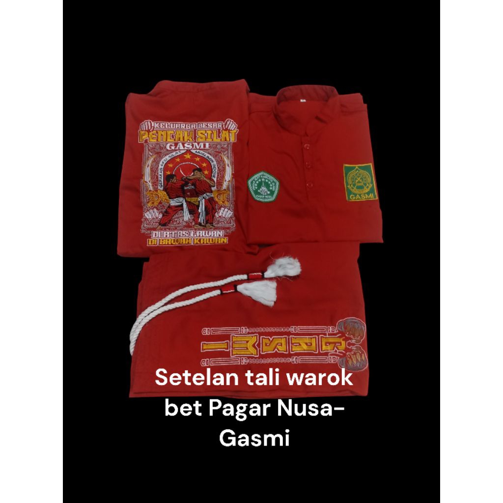 Seragam Bordir Pencak silat Pagar Nusa Gasmi Sakral Gasmi Bahan American dril +Tali warok