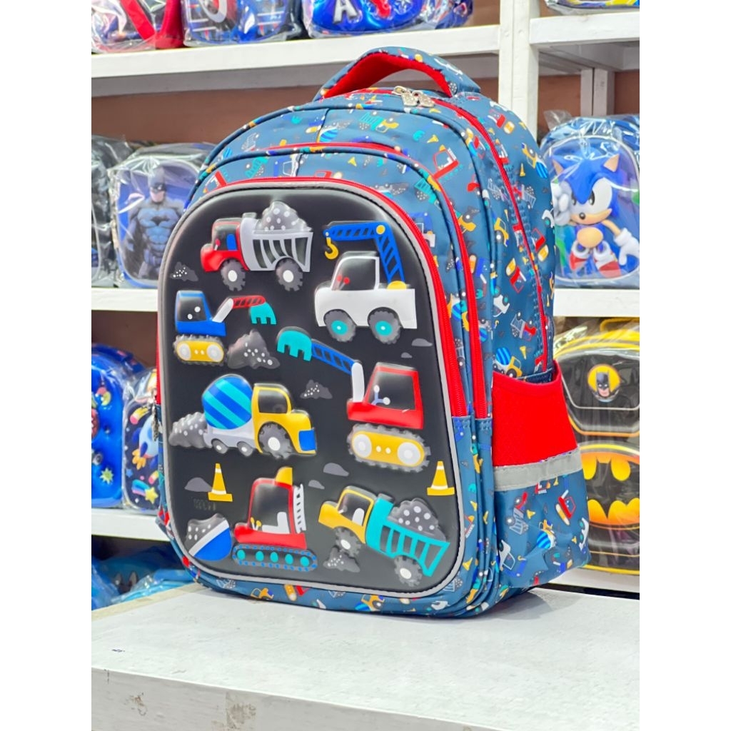 Ransel anak sekolah SD Cowok, Tas cowok import SD terbaru, motif Cars, Astronot Terbaru
