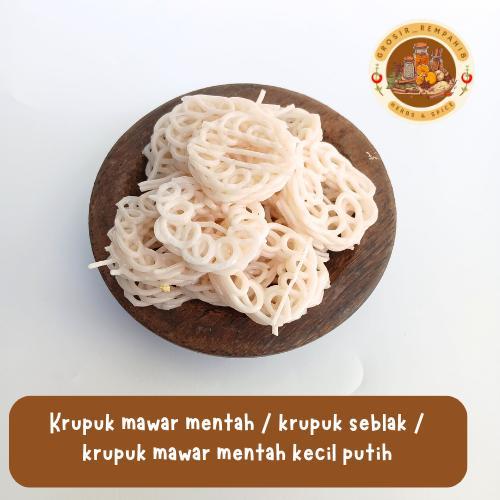 

Krupuk mawar mentah / krupuk seblak / krupuk mawar mentah kecil putih