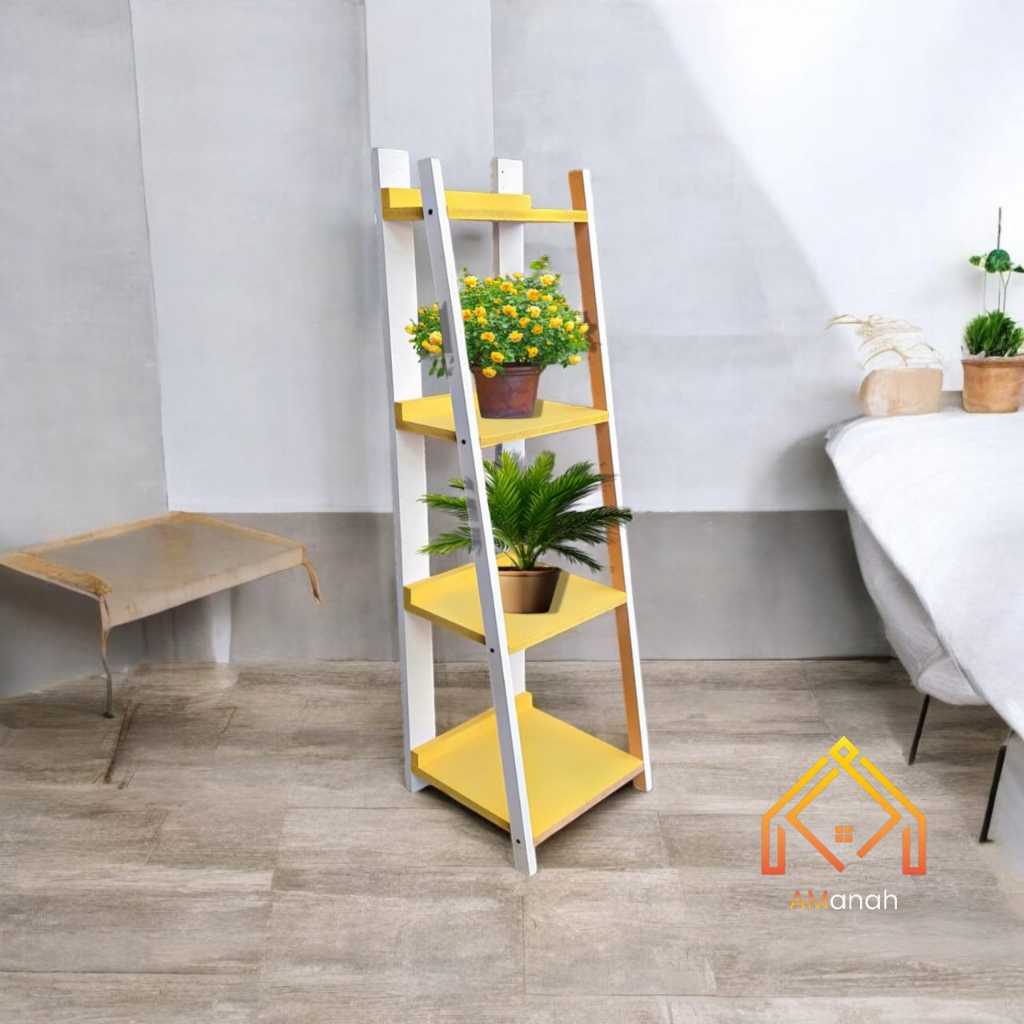 RAK HIASAN RUANG TAMU 4 SUSUN WARNA KODE RKA124T - RAK BUNGA HIAS MULTIFUNGSI