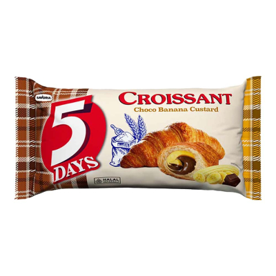 

5Days Roti Croissant Isi Fla Cokelat Pisang 60 g
