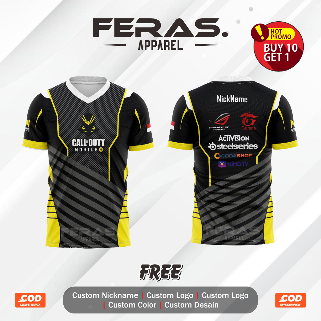 BAJU JERSEY KAOS GAME CODM 2025 FF ML